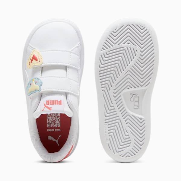 PUMA Smash 3.0 Badges Toddlers' Sneakers, PUMA White-Frosted Dew-Salmon, large-MEX