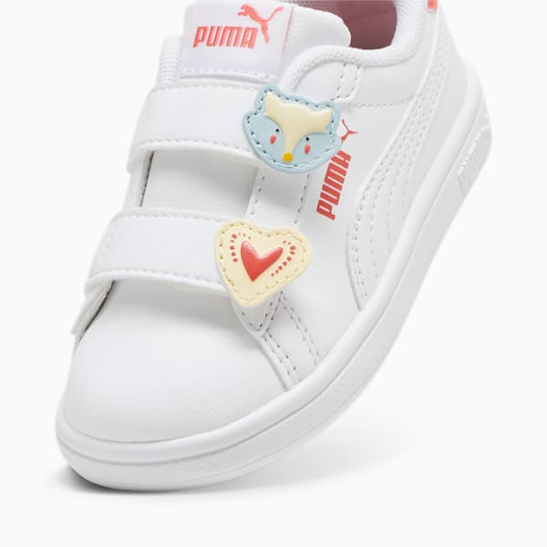 PUMA Smash 3.0 Badges Toddlers' Sneakers, PUMA White-Frosted Dew-Salmon, large-MEX