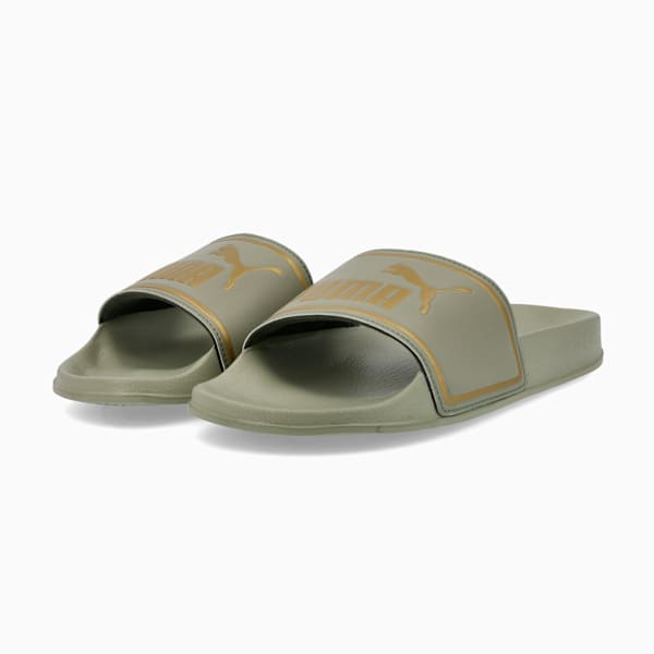 Poolcat Slides Women, Lux Army-PUMA Gold, large-ZAF