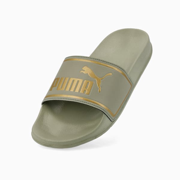 Poolcat Slides Women, Lux Army-PUMA Gold, large-ZAF