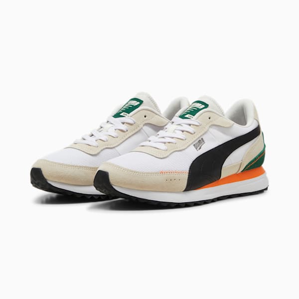 Road Rider Suede Sneakers, Warm White-PUMA Black, large-ZAF