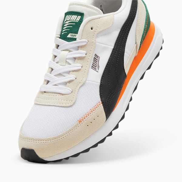 Road Rider Suede Sneakers, Warm White-PUMA Black, large-ZAF