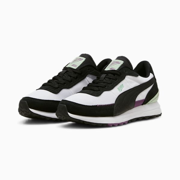 Road Rider Suede Sneakers, PUMA White-PUMA Black, large-ZAF