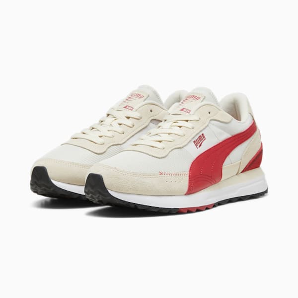 Road Rider Suede Sneakers, Vapor Gray-Club Red, large-ZAF