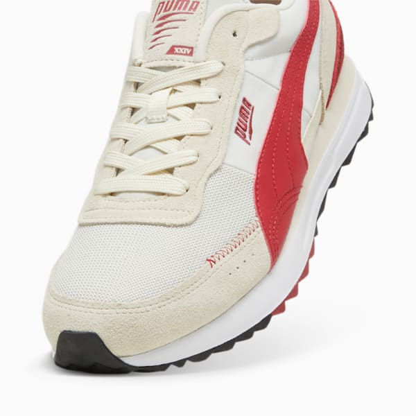 Road Rider Suede Sneakers, Vapor Gray-Club Red, large-ZAF