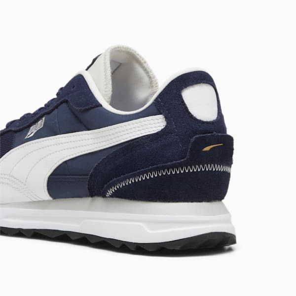 Road Rider Suede Sneakers, PUMA Navy-PUMA White, large-ZAF