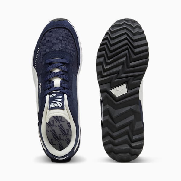 Road Rider Suede Sneakers, PUMA Navy-PUMA White, large-ZAF