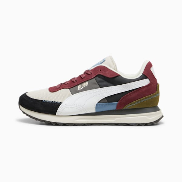 Road Rider Suede Sneakers, Alpine Snow-PUMA White, large-ZAF