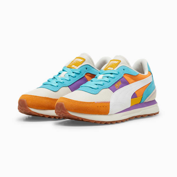 Road Rider Suede Sneakers, Frosted Ivory-PUMA White, large-ZAF