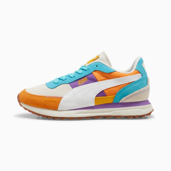 Road Rider Suede Sneakers, Frosted Ivory-PUMA White, large-ZAF