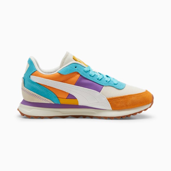 Road Rider Suede Sneakers, Frosted Ivory-PUMA White, large-ZAF