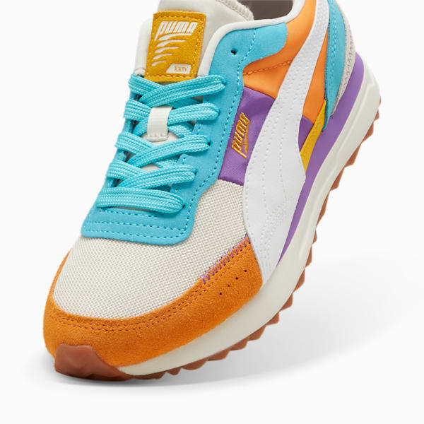 Road Rider Suede Sneakers, Frosted Ivory-PUMA White, large-ZAF