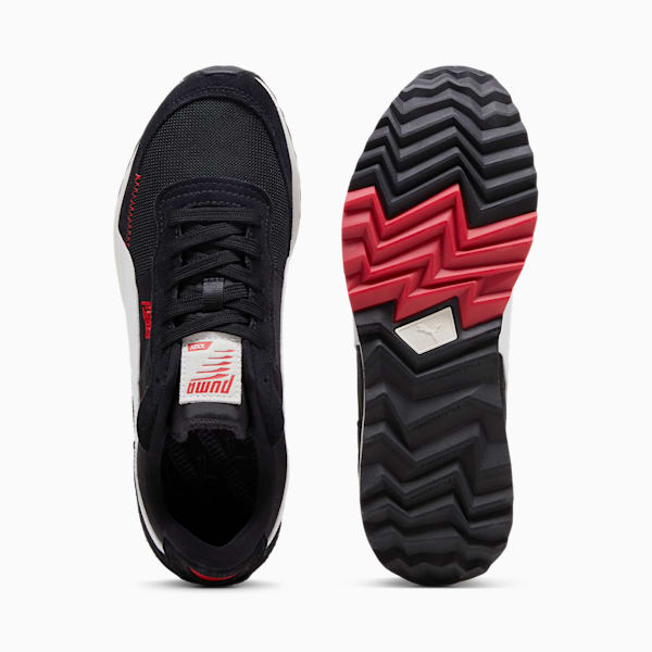Road Rider Suede Sneakers, PUMA Black-PUMA Red, large-ZAF