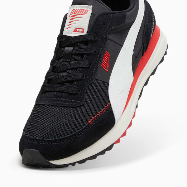 Road Rider Suede Sneakers, PUMA Black-PUMA Red, large-ZAF