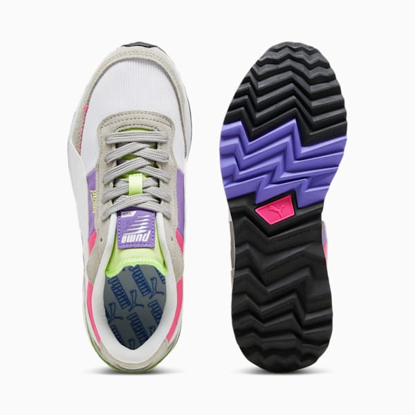 Road Rider Suede Sneakers, Smokey Gray-Fluro Pink Pes, large-ZAF