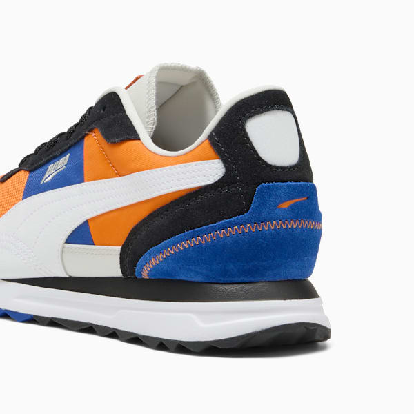 Road Rider Suede Sneakers, Orange Glo-PUMA Black, large-ZAF