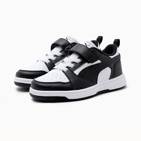 Puma Rebound V6 Lo Kids' Sneakers, PUMA White-PUMA Black, large-MEX
