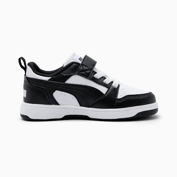 Puma Rebound V6 Lo Kids' Sneakers, PUMA White-PUMA Black, large-MEX