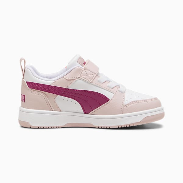 Puma Rebound V6 Lo Kids' Sneakers, Mauve Mist-Magenta Gleam-PUMA White, large-MEX