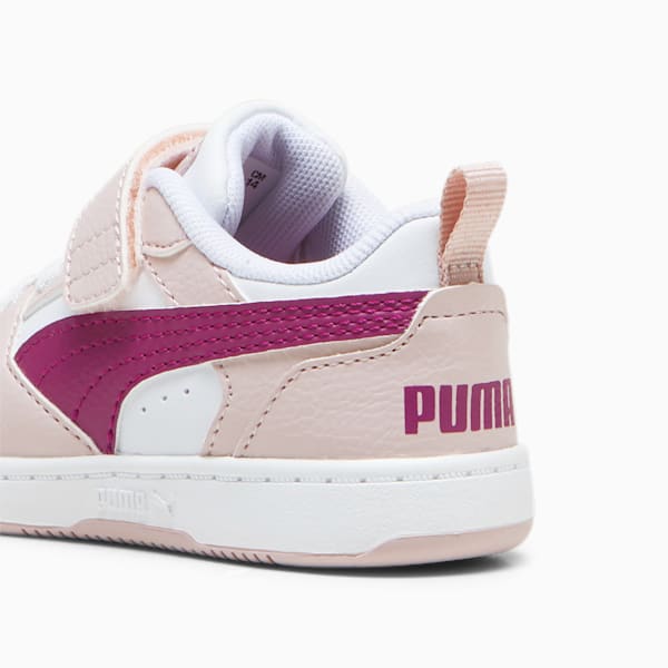 Tenis para infantes PUMA Rebound V6 Lo, Mauve Mist-Magenta Gleam-PUMA White, large-MEX