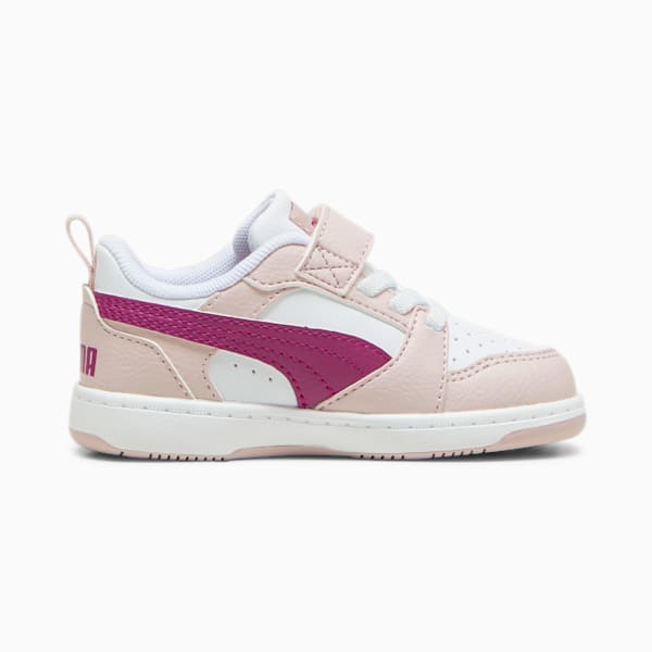 Tenis para infantes PUMA Rebound V6 Lo, Mauve Mist-Magenta Gleam-PUMA White, large-MEX