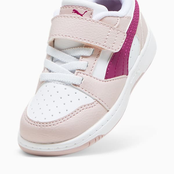 Tenis para infantes PUMA Rebound V6 Lo, Mauve Mist-Magenta Gleam-PUMA White, large-MEX