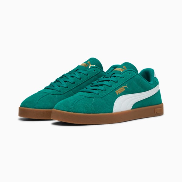 PUMA Club II Suede Sneakers Unisex, Wild Green-PUMA White-PUMA Gold, large-ZAF