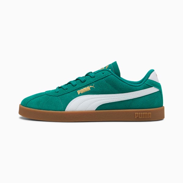 PUMA Club II Suede Sneakers Unisex, Wild Green-PUMA White-PUMA Gold, large-ZAF