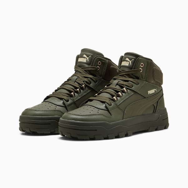 Rebound Abrupt Sneakers Unisex, Canvas-Dark Olive-PUMA White, large-ZAF
