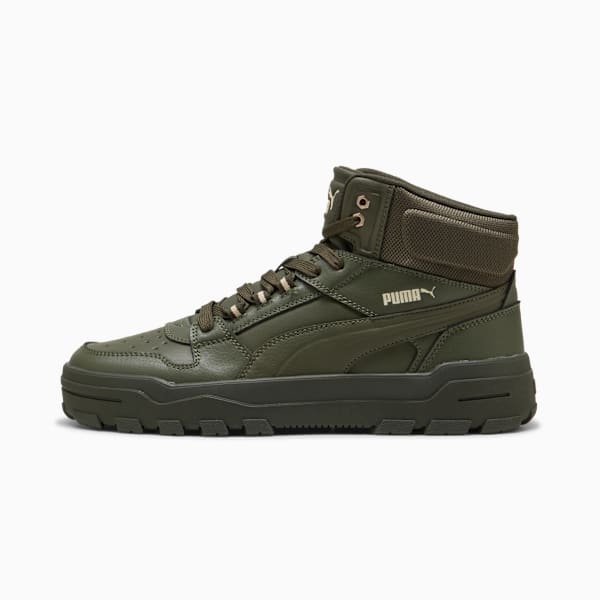 Rebound Abrupt Sneakers Unisex, Canvas-Dark Olive-PUMA White, large-ZAF