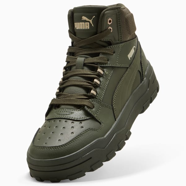 Rebound Abrupt Sneakers Unisex, Canvas-Dark Olive-PUMA White, large-ZAF