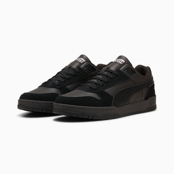 Rebound Game Low Suede Sneakers Unisex, PUMA Black-Galactic Gray-Flat Dark Gray, large-ZAF