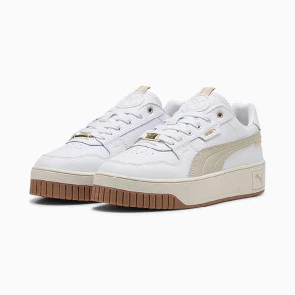 Carina Street Lux Sneakers Women, PUMA White-Desert Dust-PUMA Gold, large-ZAF