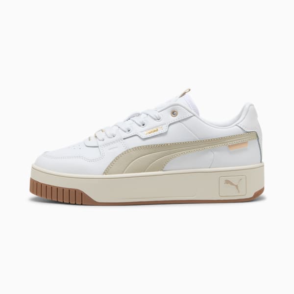 Carina Street Lux Sneakers Women, PUMA White-Desert Dust-PUMA Gold, large-ZAF