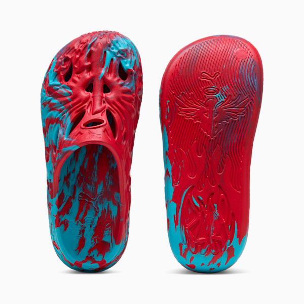 MB.04 Basketball Slides Unisex, PUMA Red-Bright Aqua, large-MEX