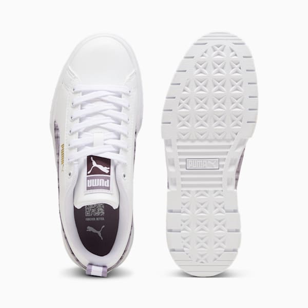 Mayze Winter Tartan Sneakers Youth, PUMA White-Pale Plum, large-ZAF
