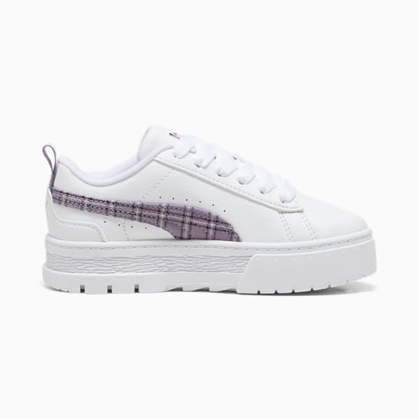 Mayze Winter Tartan Sneakers Kids, PUMA White-Pale Plum, large-ZAF