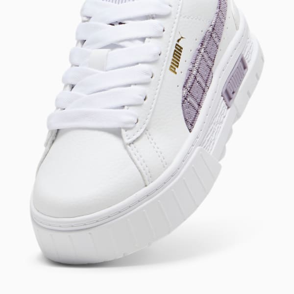 Mayze Winter Tartan Sneakers Kids, PUMA White-Pale Plum, large-ZAF