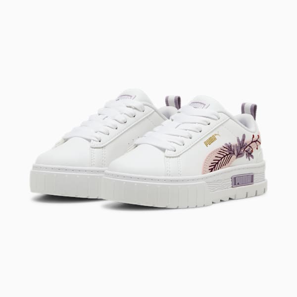 Zapatillas Mayze Winter Embroidery para niños, PUMA White-Mauve Mist, large-ARG