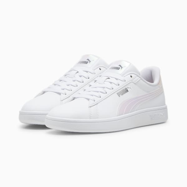Smash 3.0 Holo 2.0 Sneakers Youth, PUMA White-Mauve Mist-PUMA Silver, large-ZAF