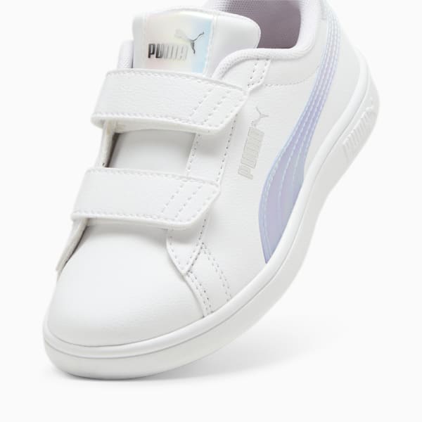 Smash 3.0 Holo 2.0 Sneakers Kids, PUMA White-Mauve Mist-PUMA Silver, large-ZAF