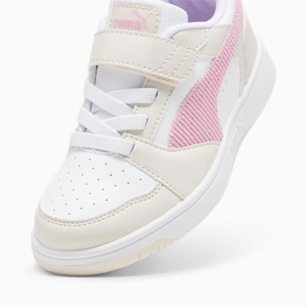 Rebound V6 lo Cord Sneakers Kids, Alpine Snow-Mauved Out-PUMA White, large-ZAF