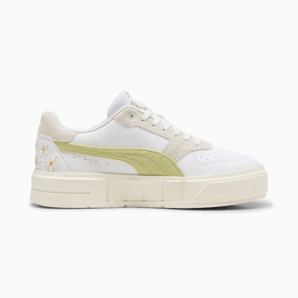 Cali Court Embroidery Sneakers Women, Pistachio Green-Warm White, large-ZAF