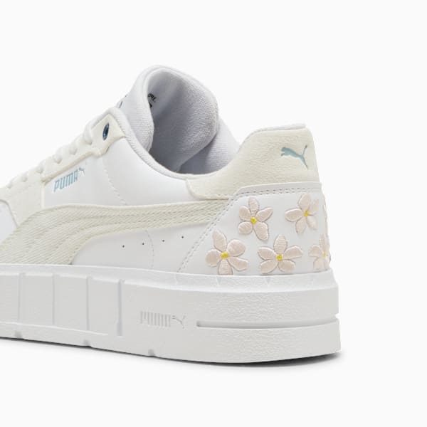 Zapatillas bordadas Cali Court para mujer, Vapor Gray-PUMA White, large-MEX