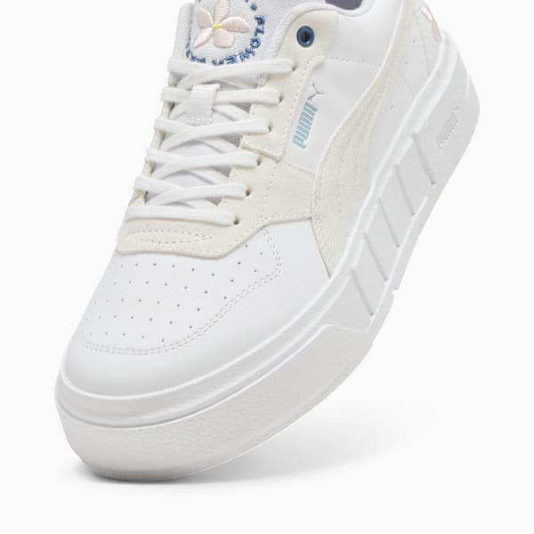 Zapatillas bordadas Cali Court para mujer, Vapor Gray-PUMA White, large-MEX