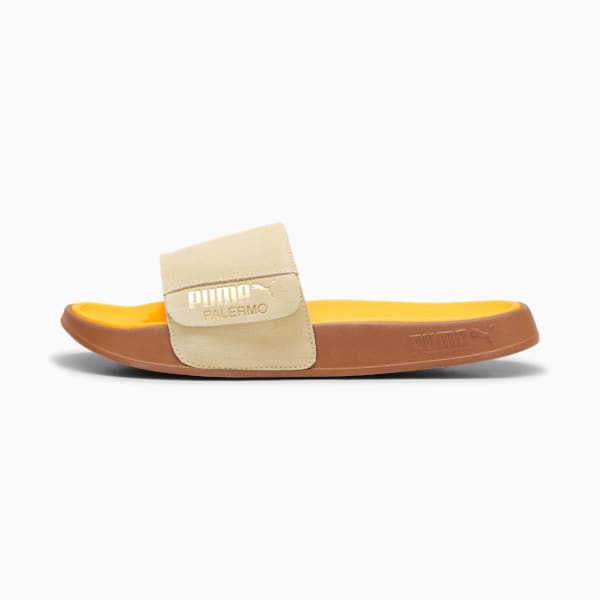 Leadcat 2.0 Palermo Foil Slides Unisex, Creamy Vanilla-PUMA Gold-Tangerine-Gum, large-ZAF