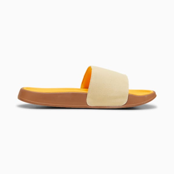 Leadcat 2.0 Palermo Foil Slides Unisex, Creamy Vanilla-PUMA Gold-Tangerine-Gum, large-ZAF