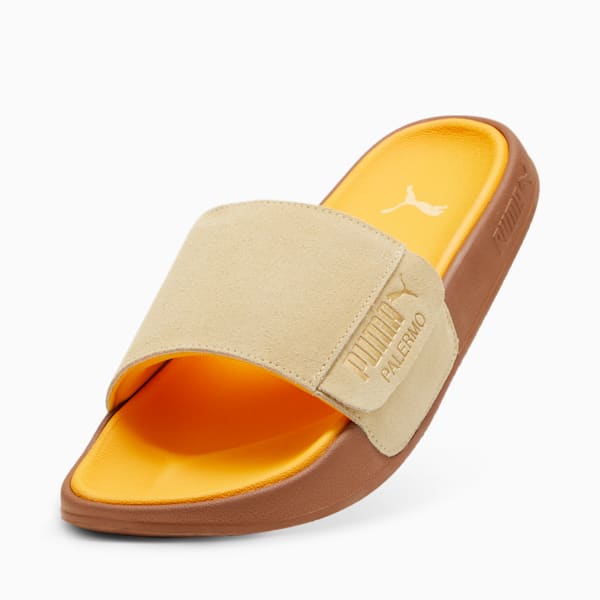Leadcat 2.0 Palermo Foil Slides Unisex, Creamy Vanilla-PUMA Gold-Tangerine-Gum, large-ZAF
