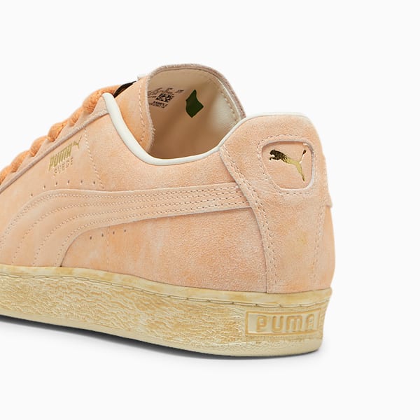 Suede Faded Sneakers Unisex, Bright Melon-Frosted Ivory, large-ZAF