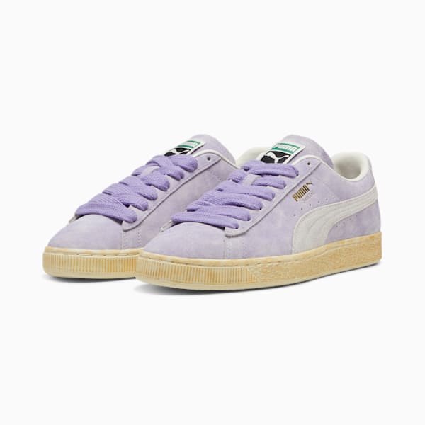 Suede Faded Sneakers Unisex, Lavender Alert-Frosted Ivory, large-ZAF